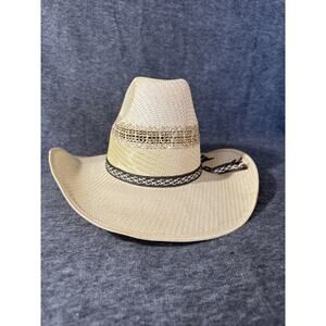 Vintage SOMPERZ Mexican Straw Cowboy Hat - Size 6 7/8 - Handwoven Western Hat